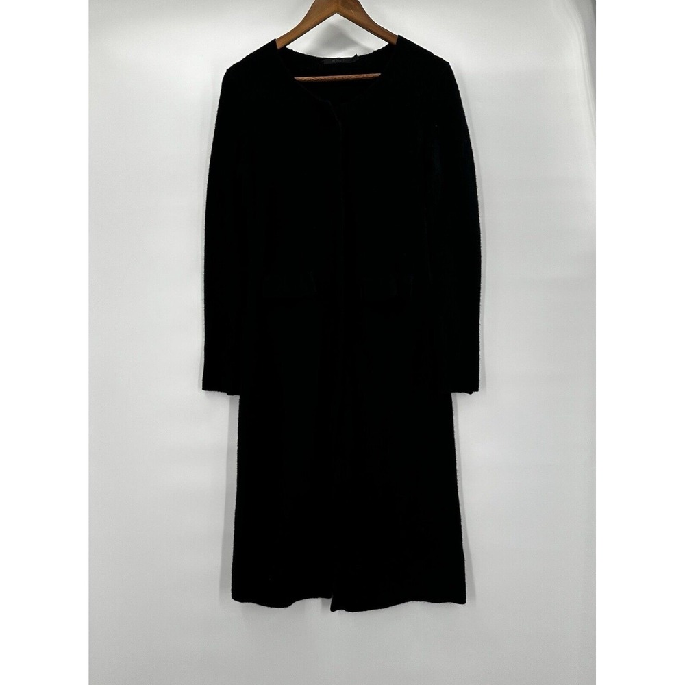 Raffi Jacket Womens Small Black Wool Yak Minimalist‎ Long Split Hem Pockets